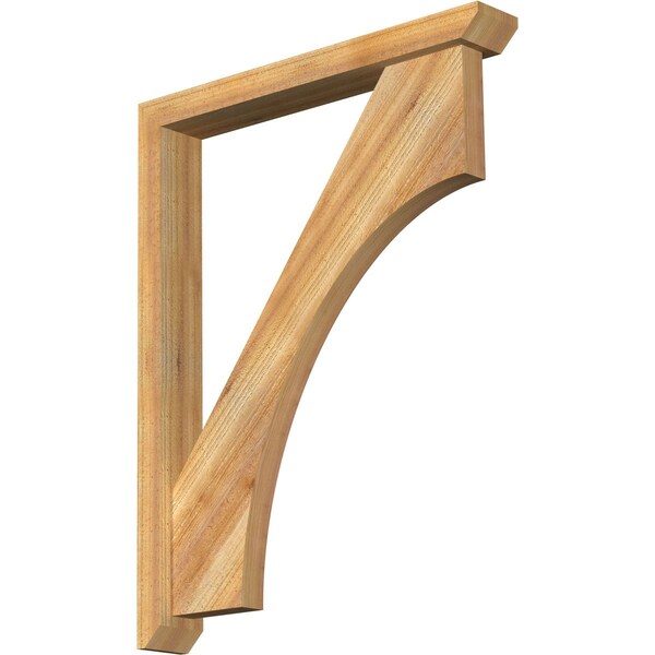 Ekena Millwork Westlake Slat Rough Sawn Bracket w/ Offset Brace, Western Red Cedar, 4"W x 28"D x 36"H BKT0402X28X36WTL06RWR - main